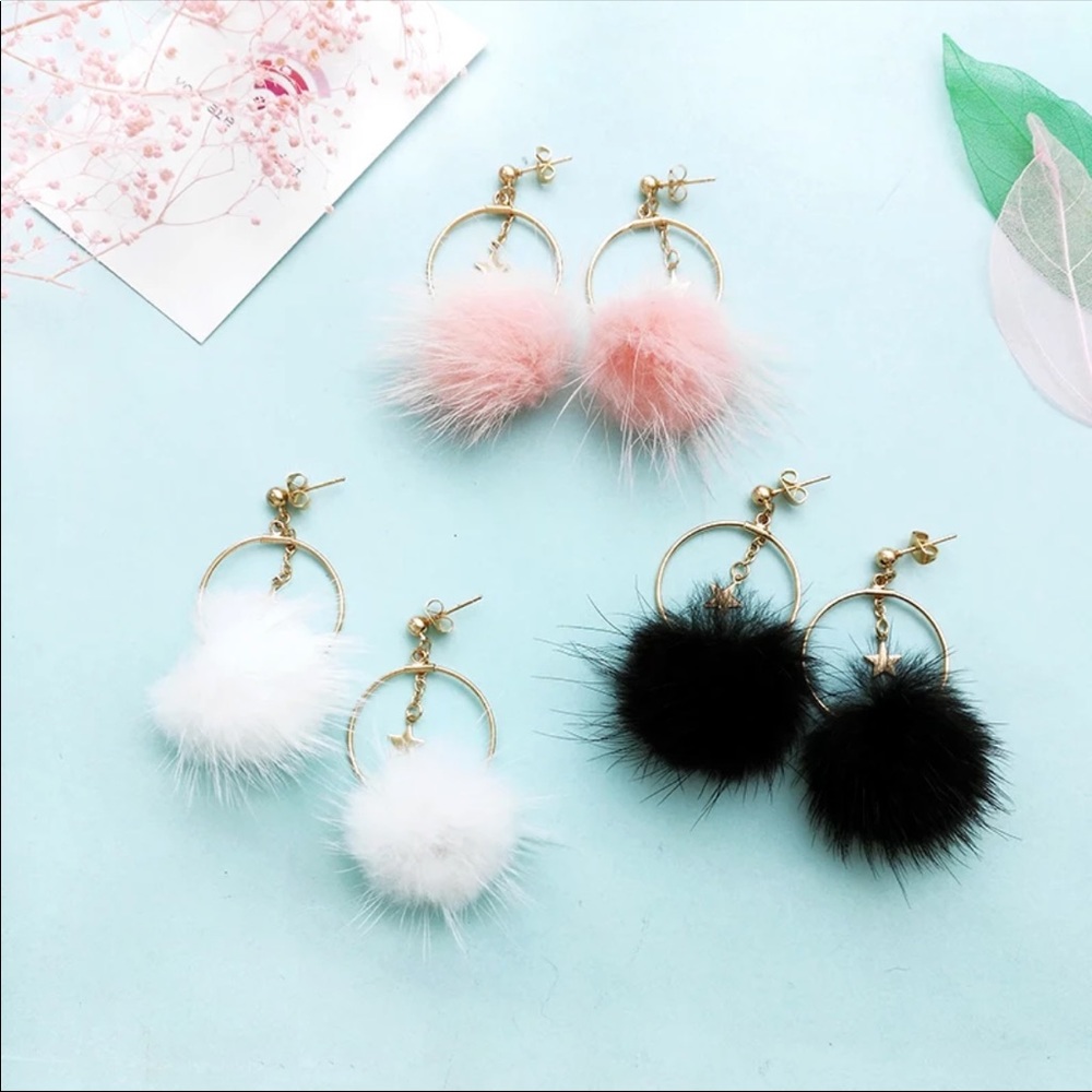 Drop Star + Puff Earrings
